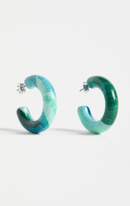 Elk Resso Hoop Earring - Green