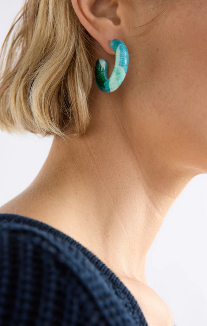 Elk Resso Hoop Earring - Green