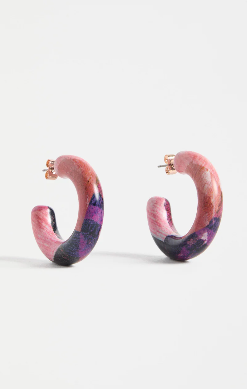 Elk Resso Hoop Earring - Fuschia