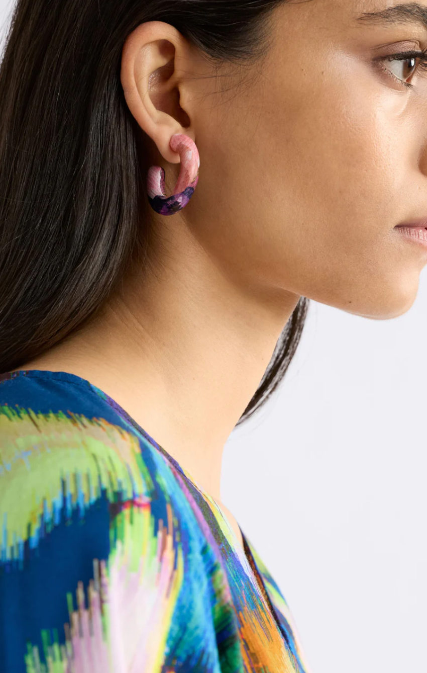 Elk Resso Hoop Earring - Fuschia