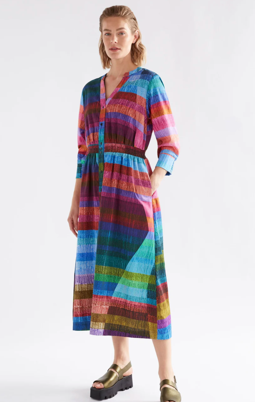 Elk Gia 3/4 Sleeve Shirt Dress Komi Print