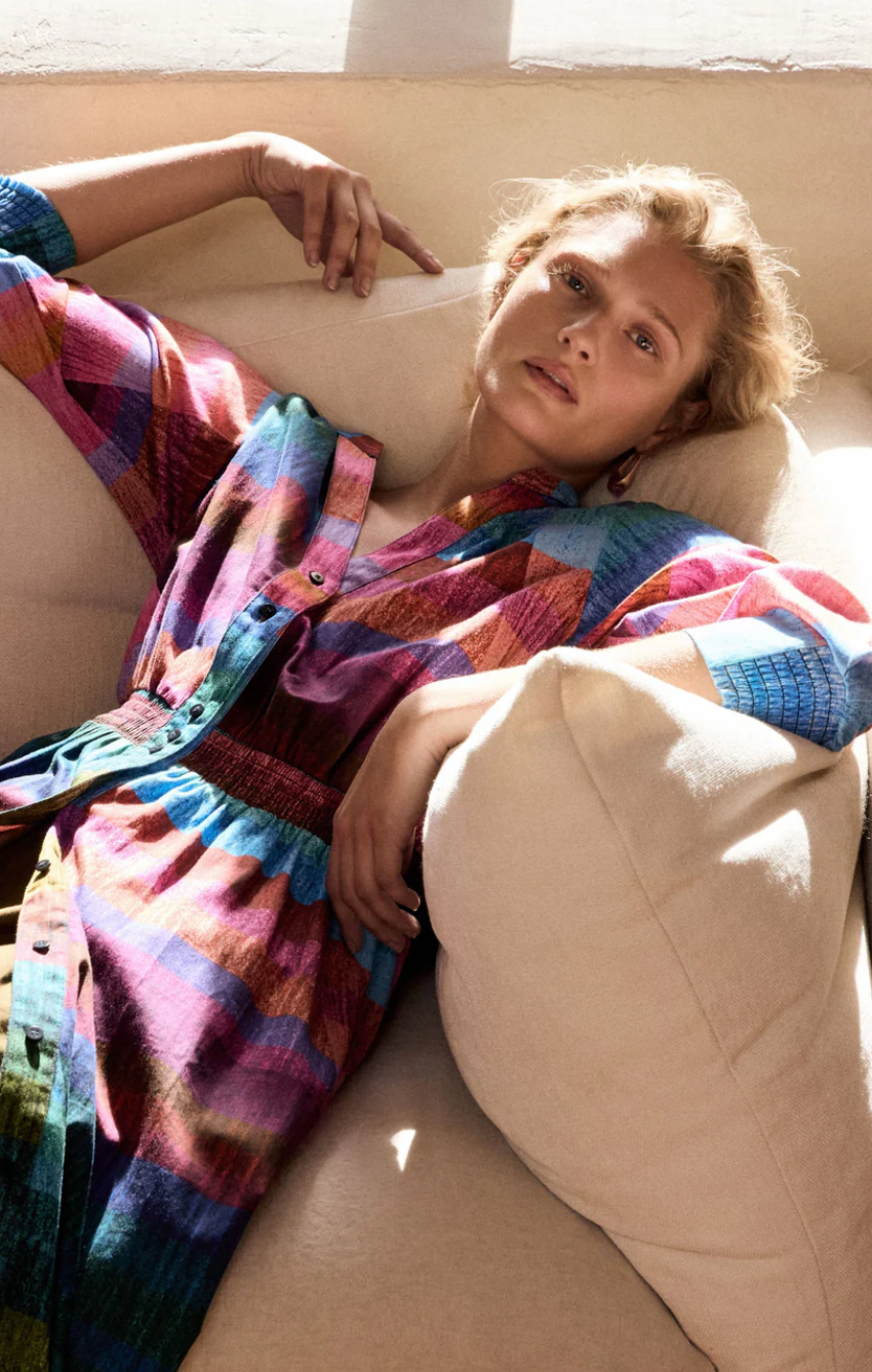 Elk Gia 3/4 Sleeve Shirt Dress Komi Print