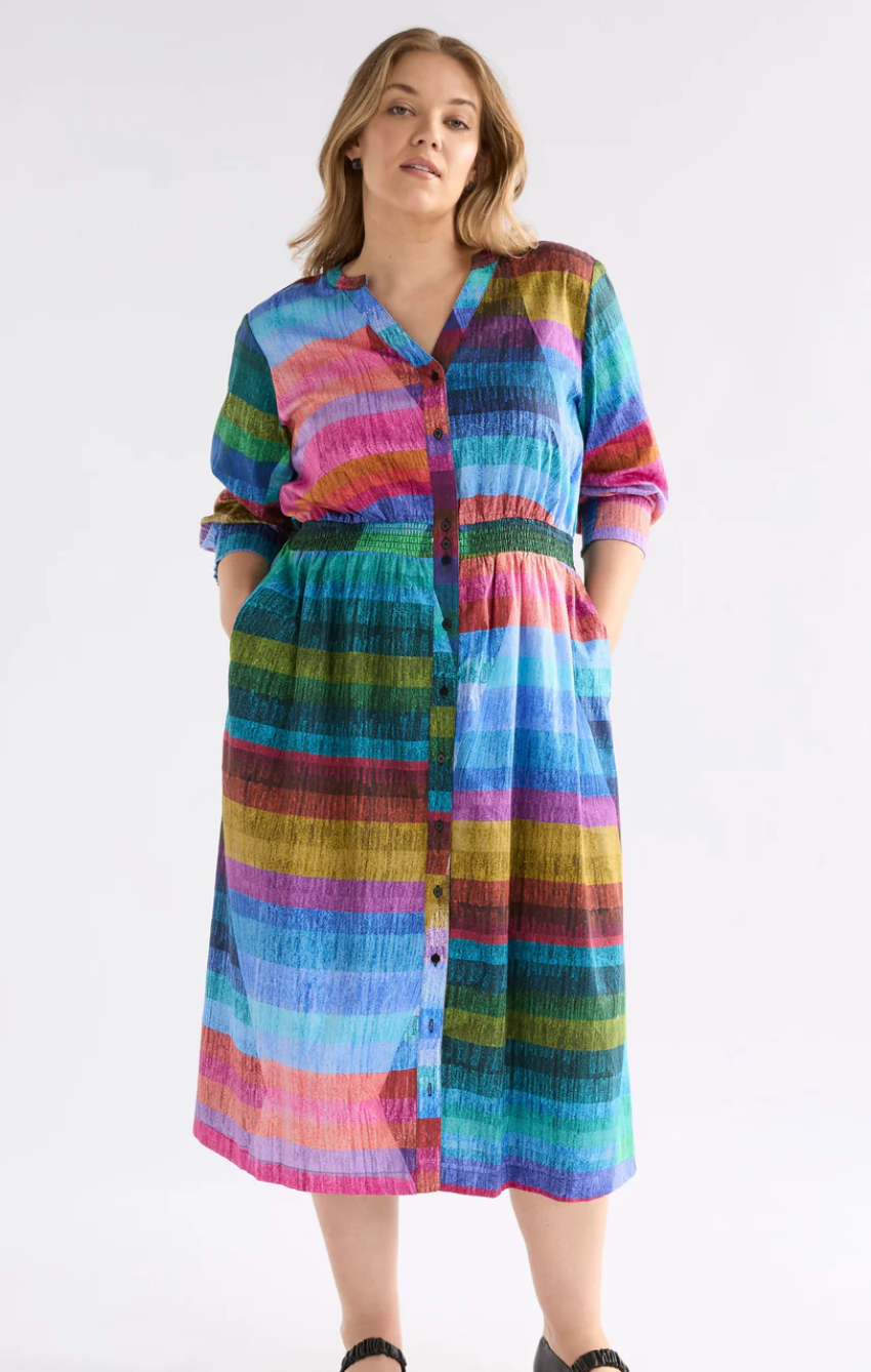 Elk Gia 3/4 Sleeve Shirt Dress Komi Print