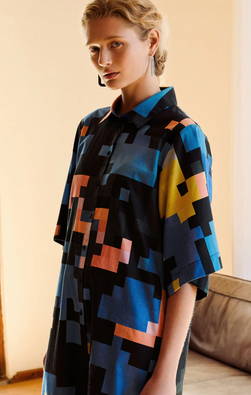 Elk Grand Shirt Dress - Lucent Print