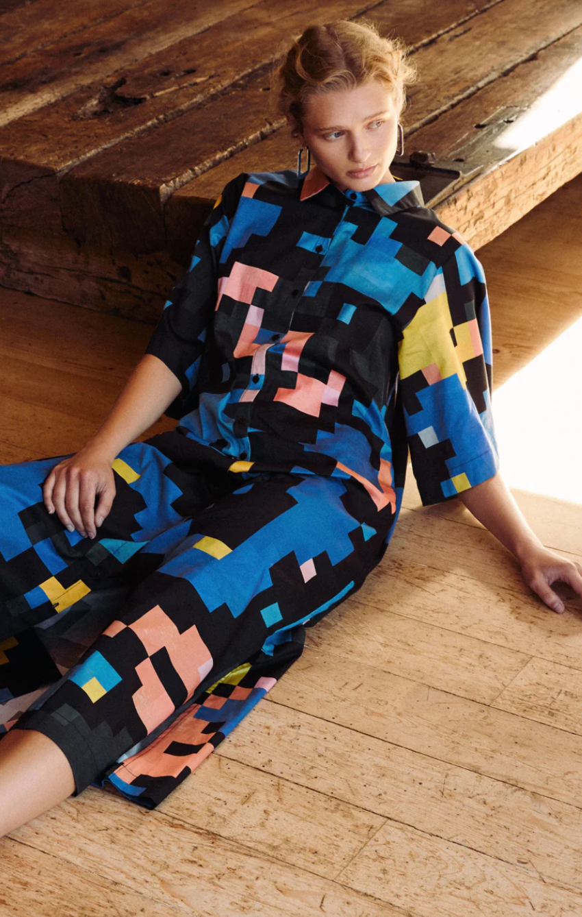 Elk Grand Shirt Dress - Lucent Print