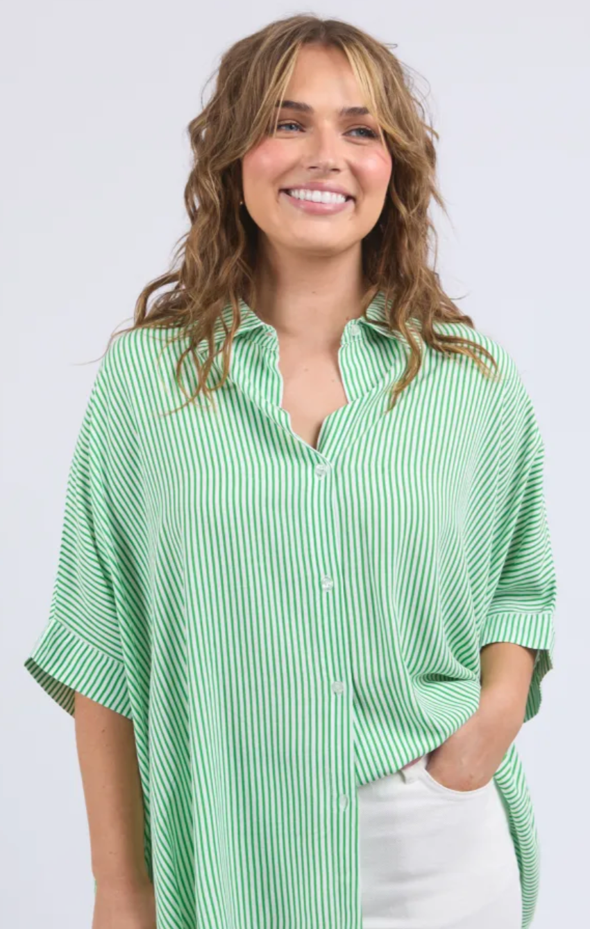 Elm Luna Shirt - Green/Marshmallow