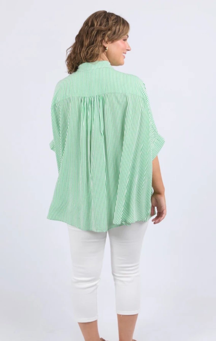 Elm Luna Shirt - Green/Marshmallow