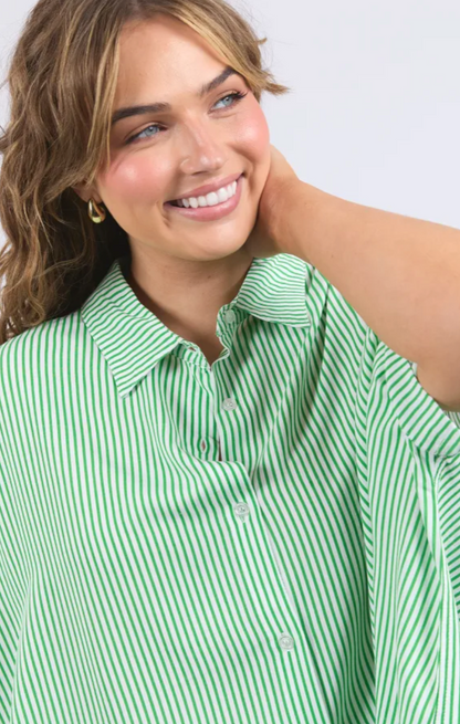 Elm Luna Shirt - Green/Marshmallow