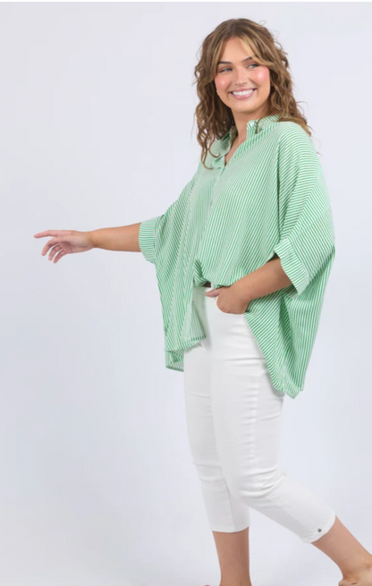 Elm Luna Shirt - Green/Marshmallow