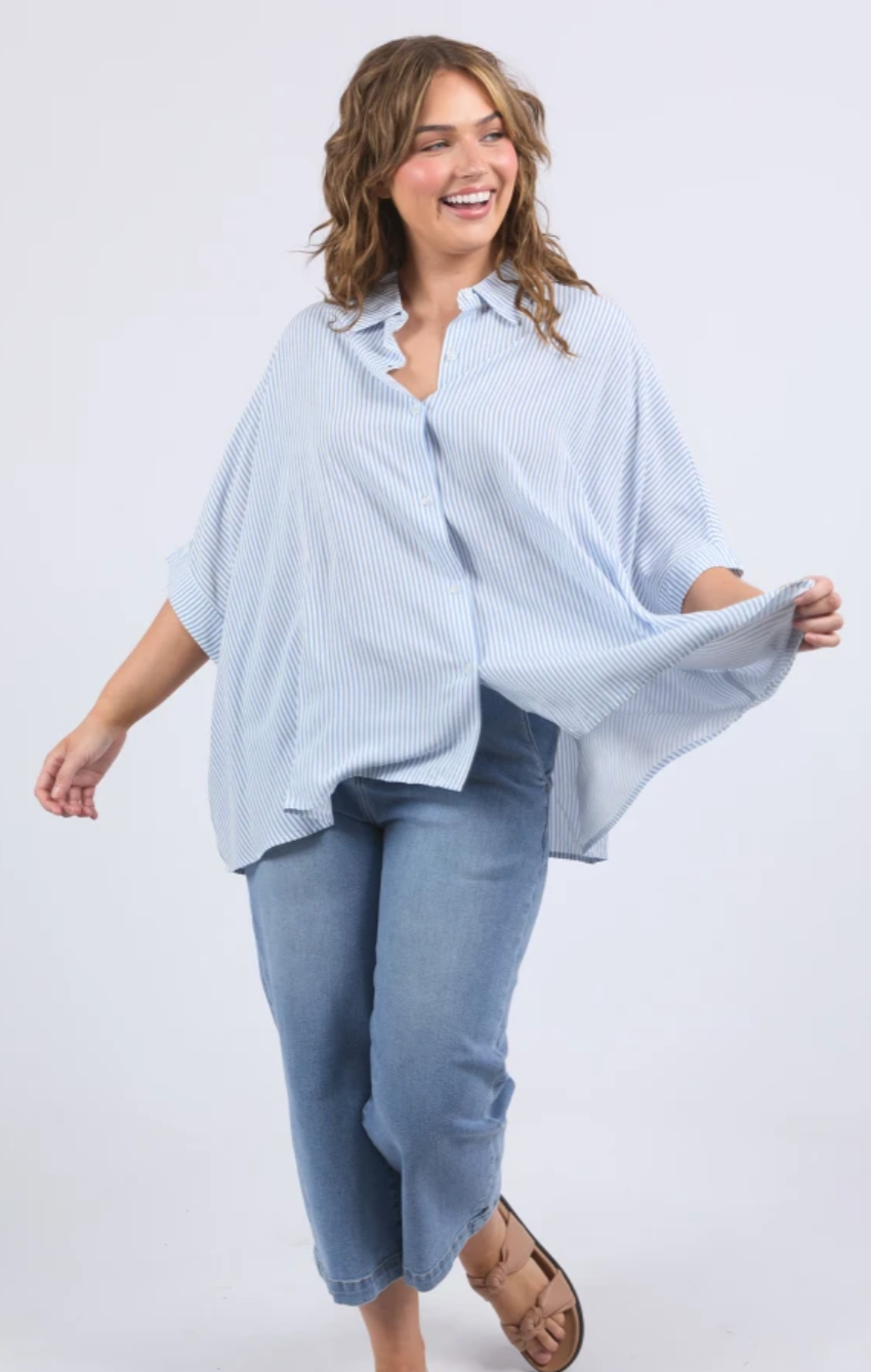Elm Luna Shirt - Blue/Marshmallow