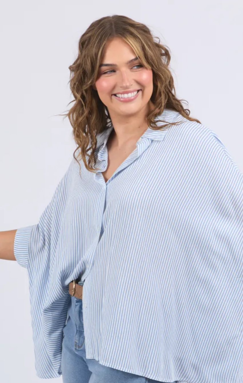 Elm Luna Shirt - Blue/Marshmallow