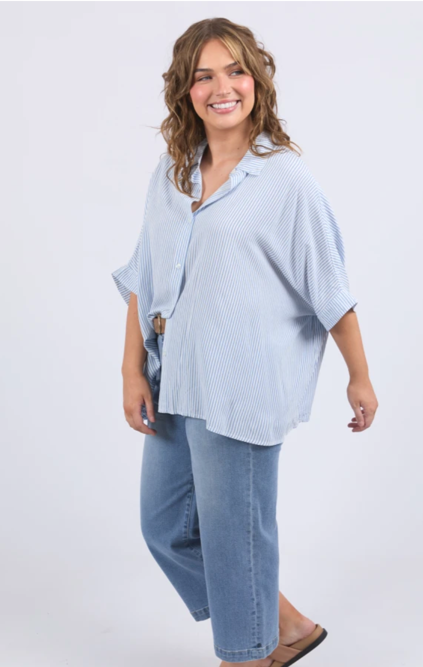 Elm Luna Shirt - Blue/Marshmallow