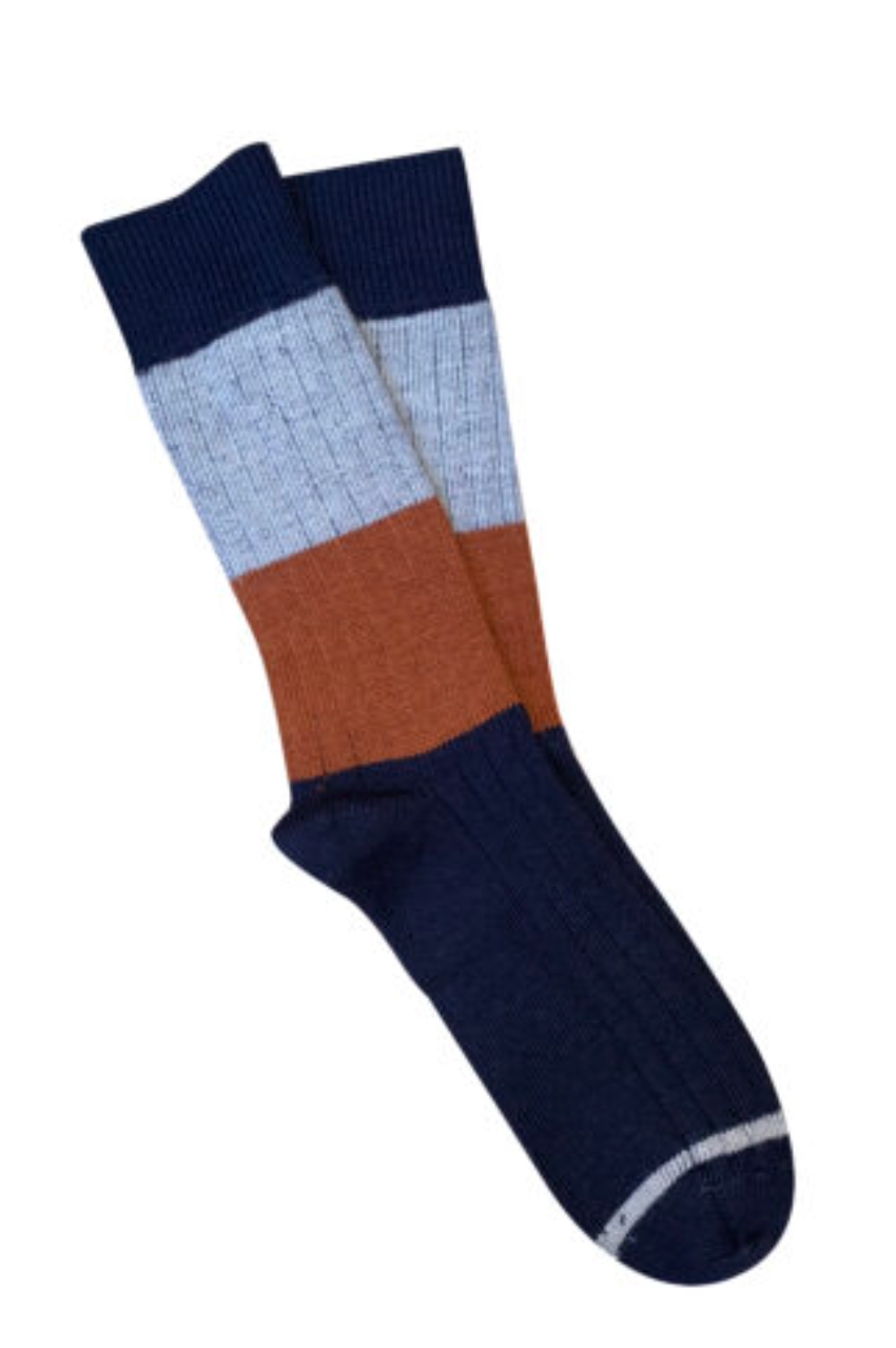 Chunky Rib Wool Socks - Midnight