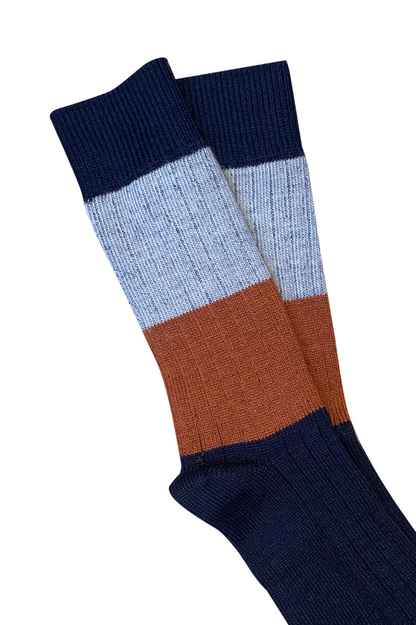 Chunky Rib Wool Socks - Midnight