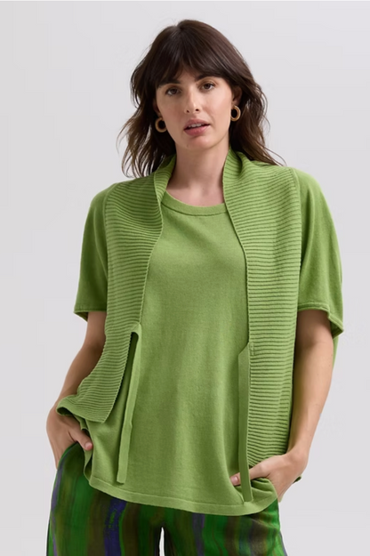 LD & Co Linen Tie Cardi - Leaf