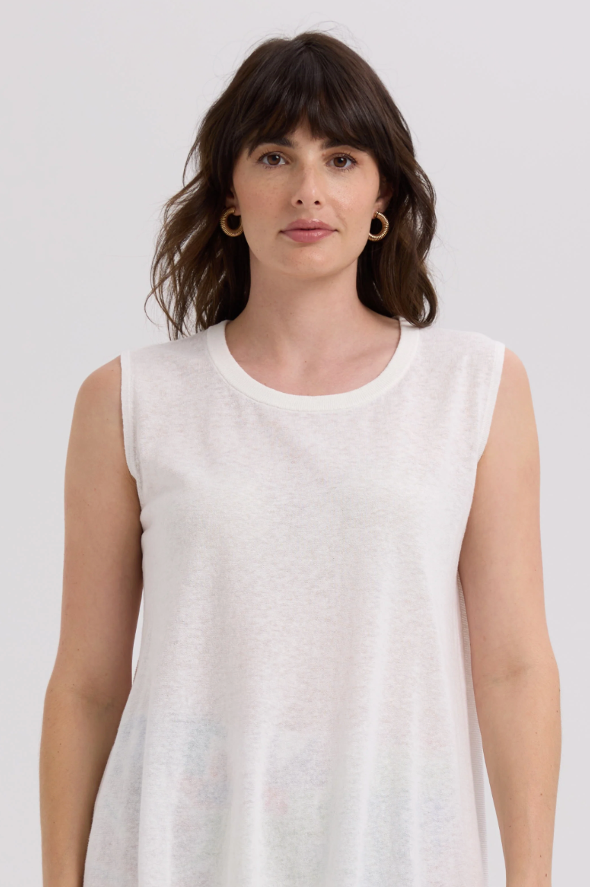 LD & Co Linen A-Line Top - White