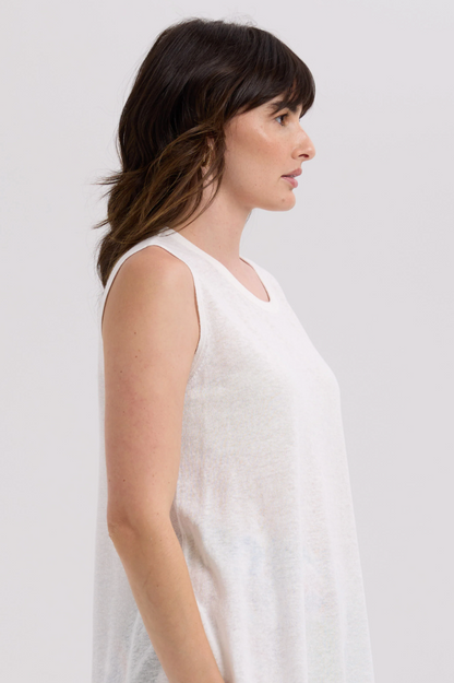 LD & Co Linen A-Line Top - White