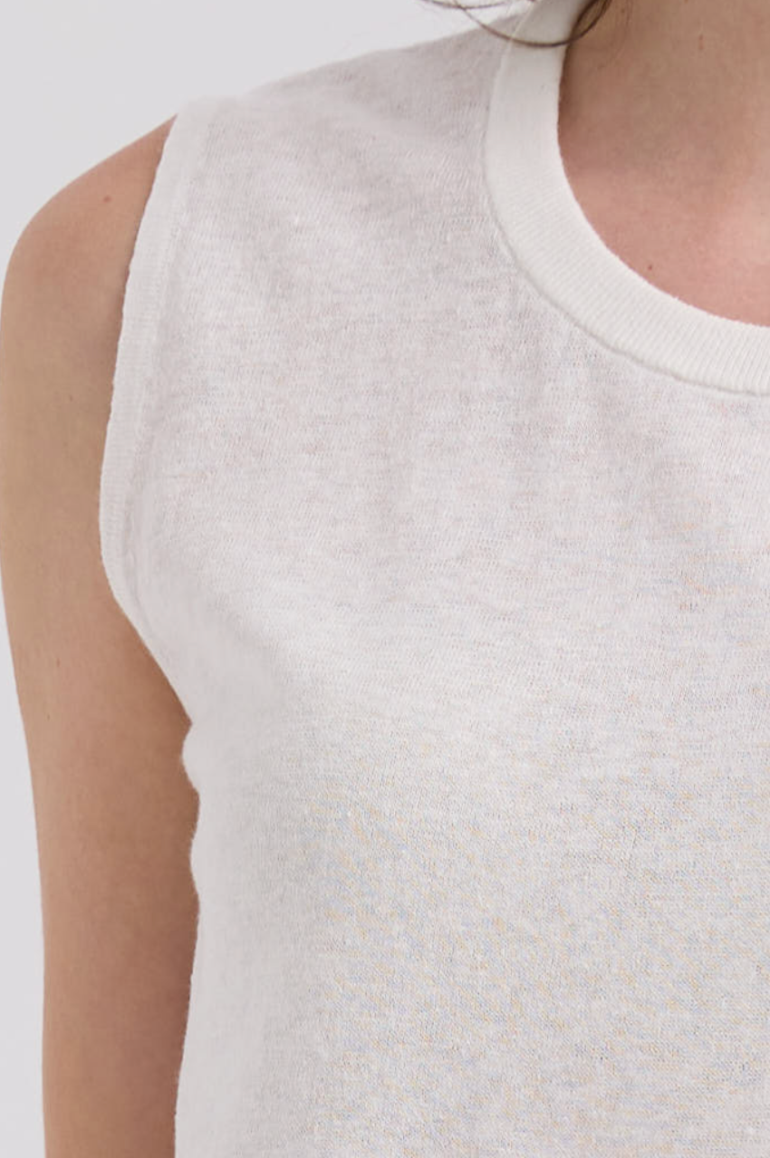 LD & Co Linen A-Line Top - White