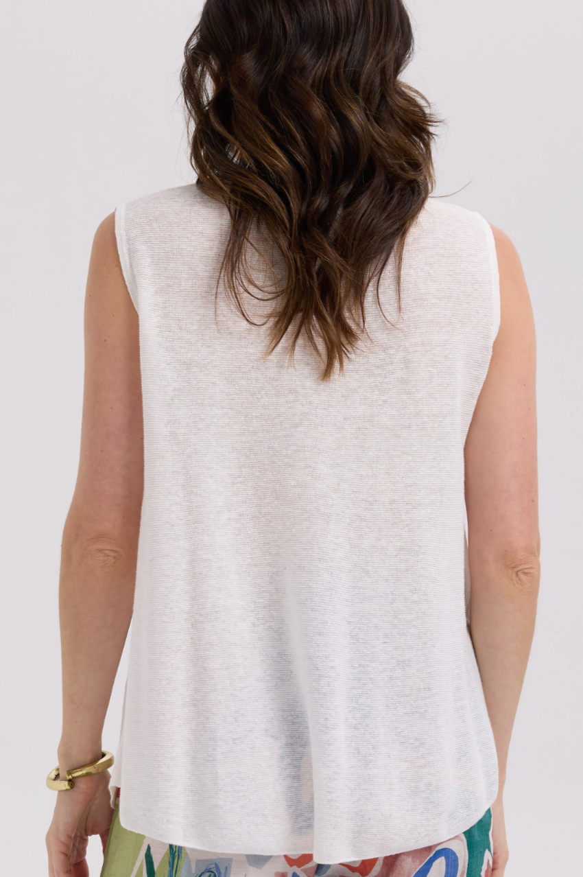 LD & Co Linen A-Line Top - White