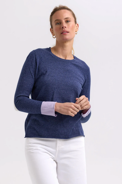 Zaket & Plover Elbow Patch Jumper - Denim