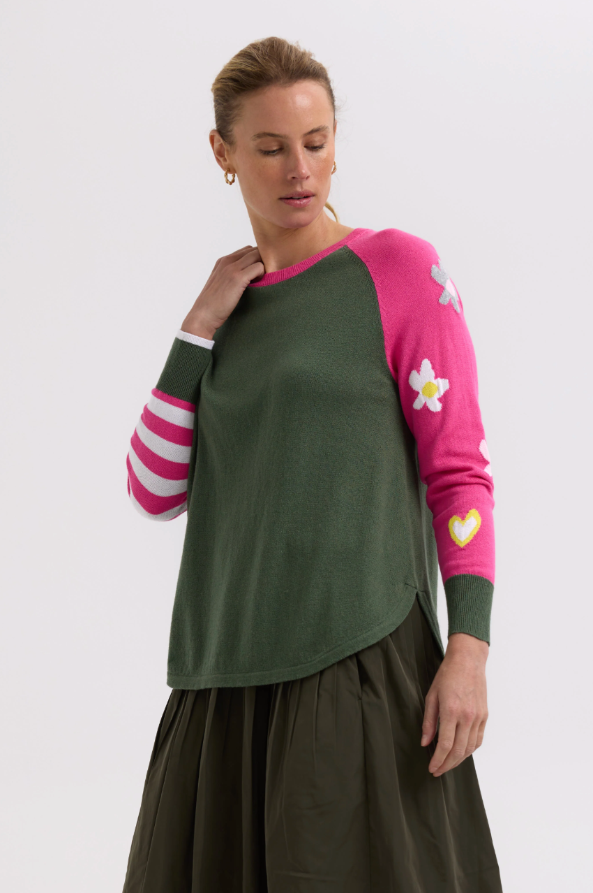 Zaket & Plover Happy Jumper - Khaki