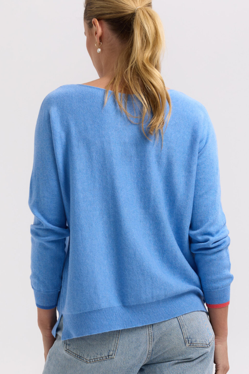 Zaket & Plover Intarsia Hearts Jumper - Chambray