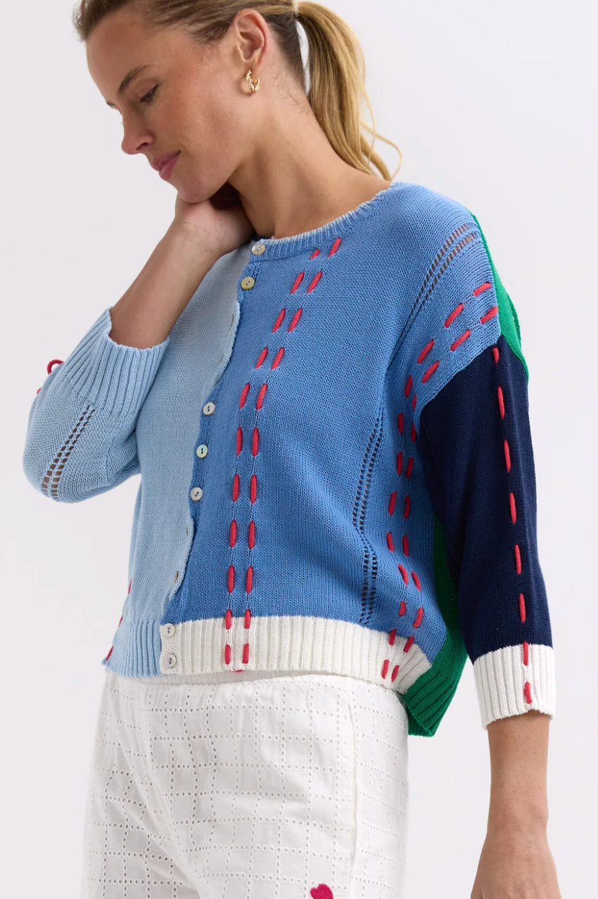 Zaket & Plover Thread Detail Cardi - Blue