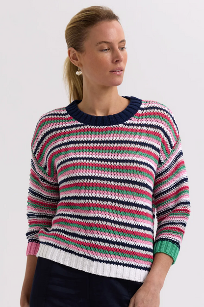Zaket & Plover Chunky Stripe Jumper - Navy
