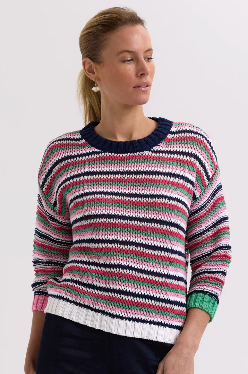 Zaket & Plover Chunky Stripe Jumper - Navy