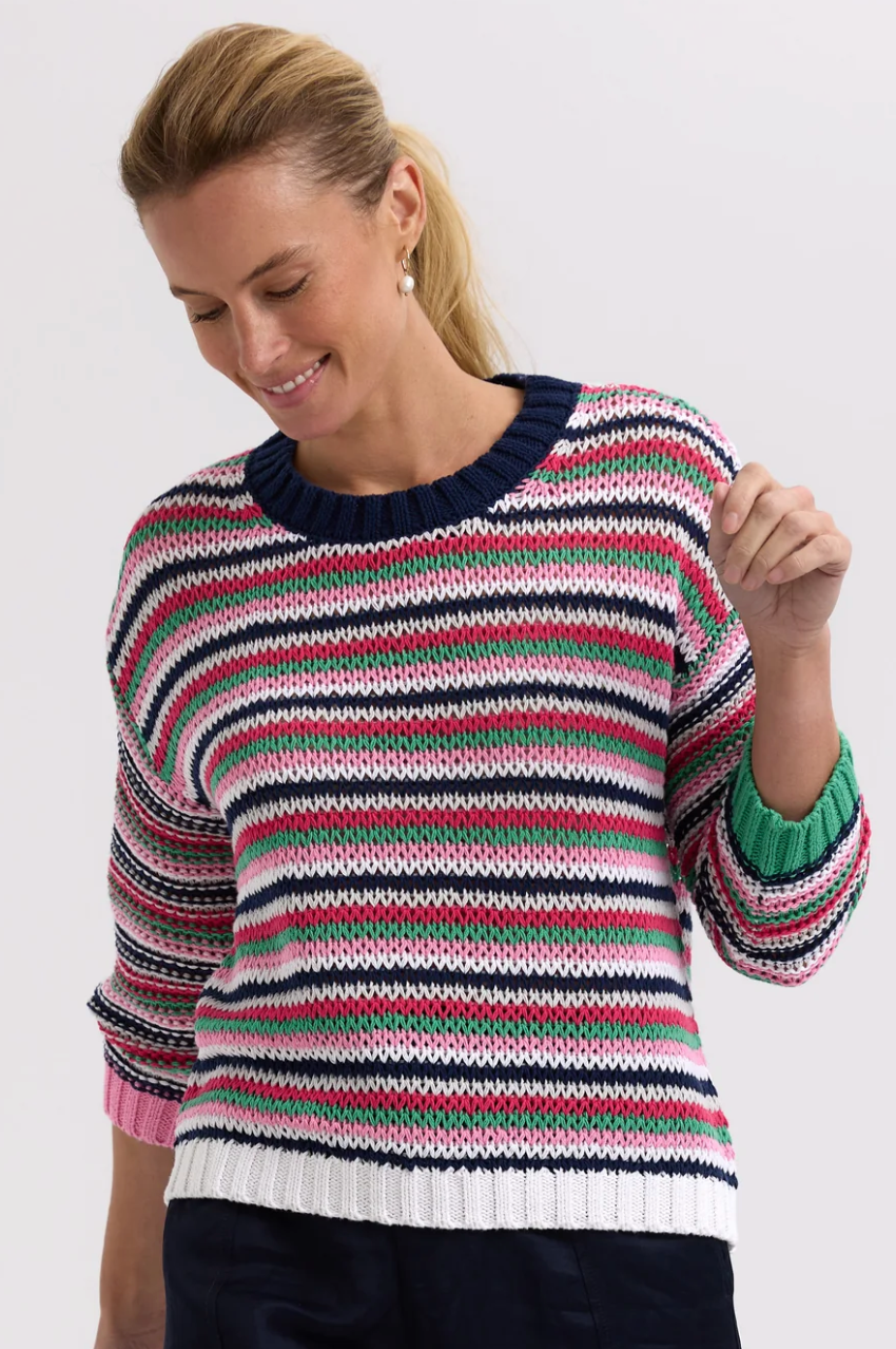 Zaket & Plover Chunky Stripe Jumper - Navy