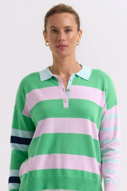 Zaket & Plover Blah Blah Rugby Top - Apple