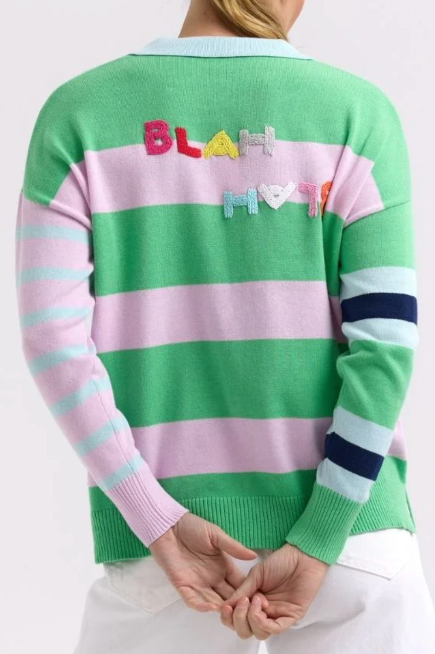 Zaket & Plover Blah Blah Rugby Top - Apple
