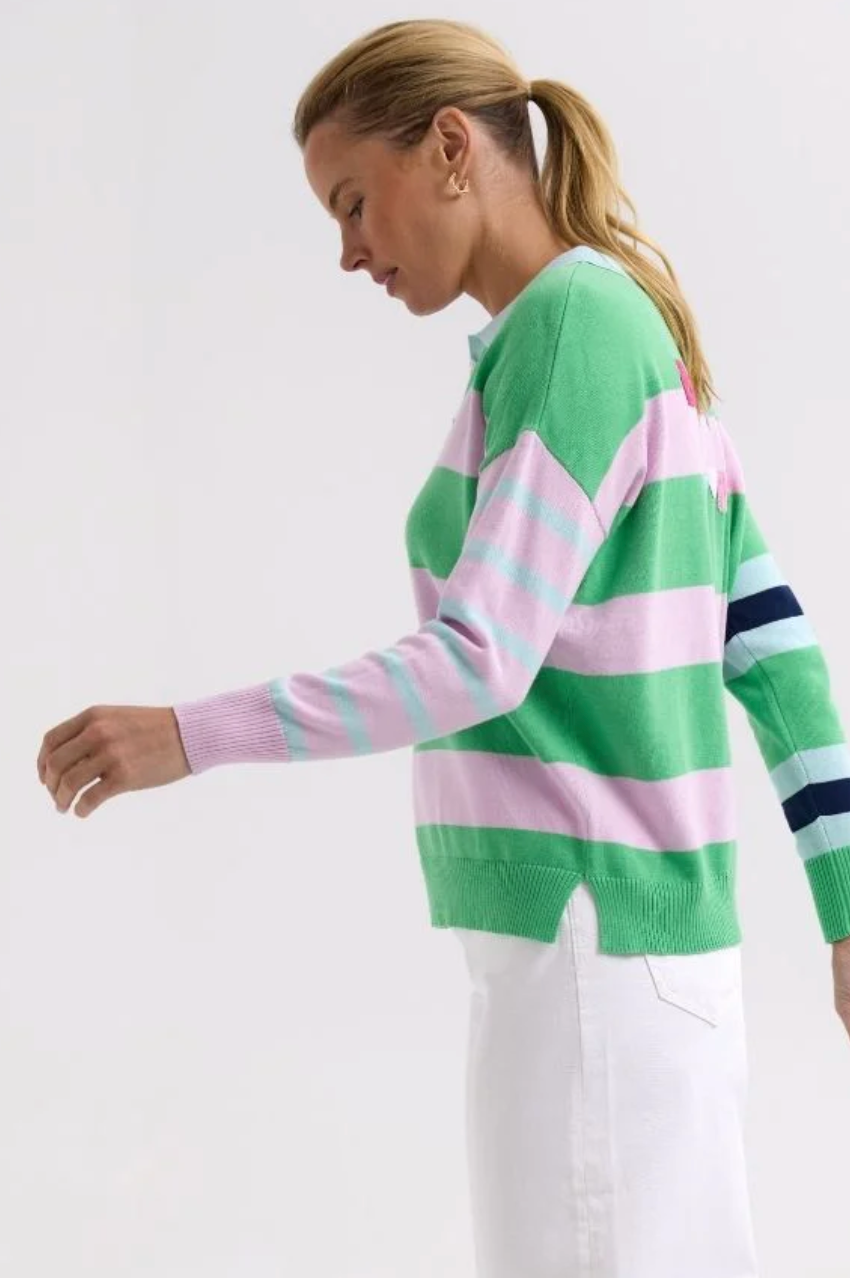 Zaket & Plover Blah Blah Rugby Top - Apple