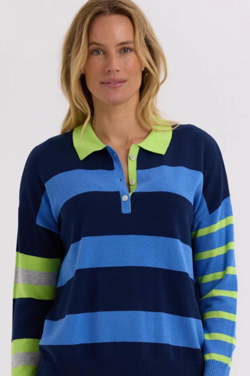 Zaket & Plover Blah Blah Rugby Top - Navy