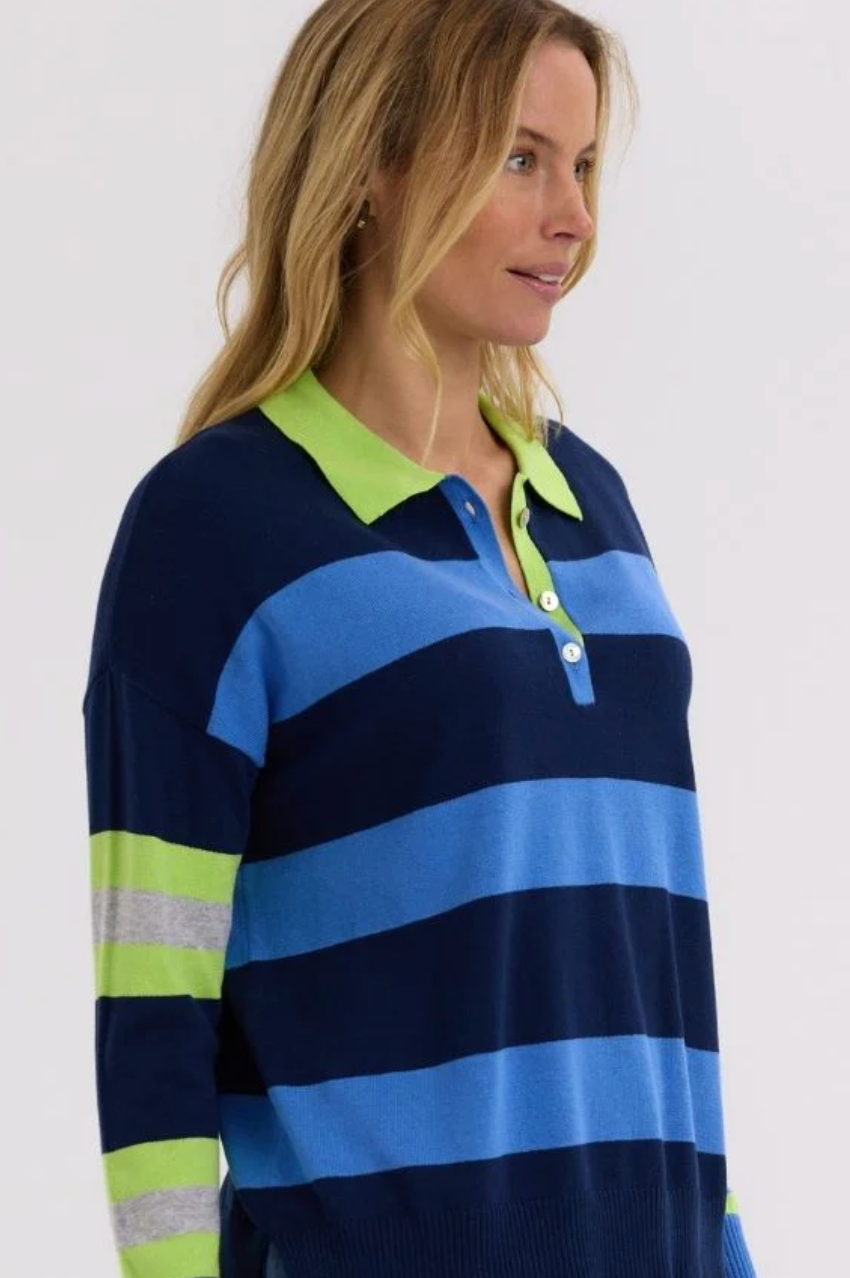 Zaket & Plover Blah Blah Rugby Top - Navy