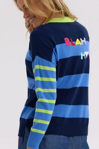 Zaket & Plover Blah Blah Rugby Top - Navy