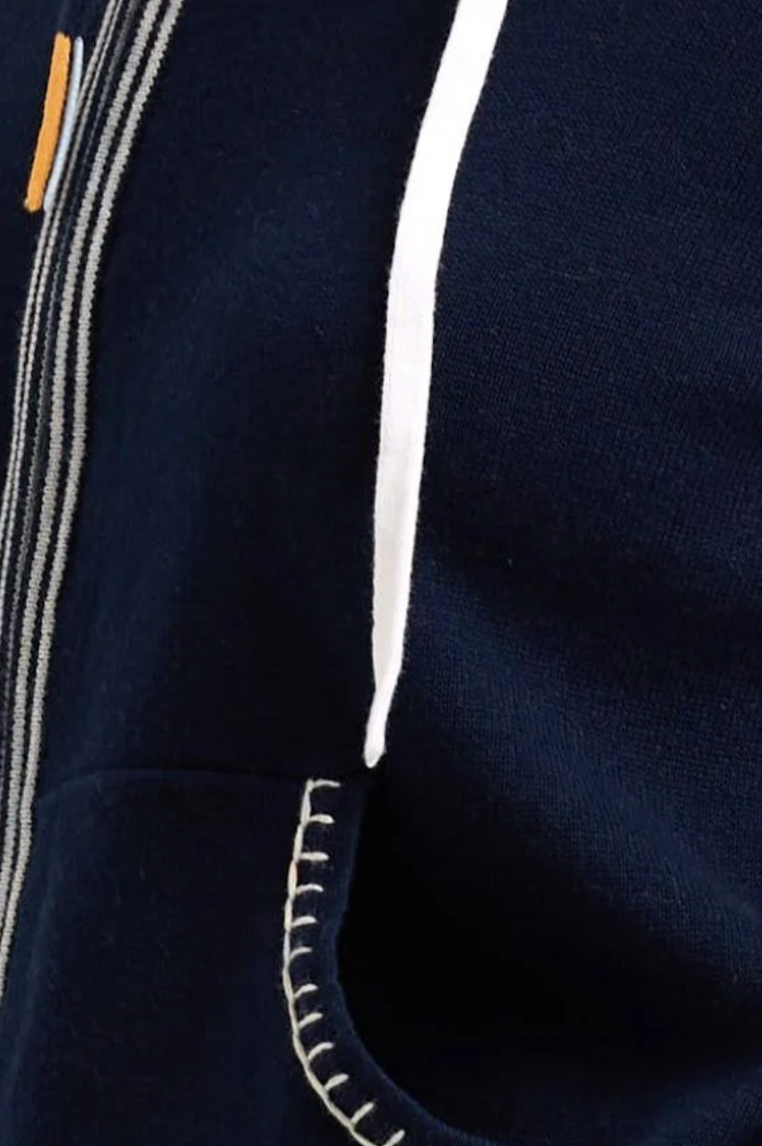 Zaket & Plover Heart Embroidery Hoodie - Navy