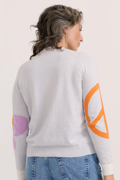 Z&P Peace Please Cardi - Icicle