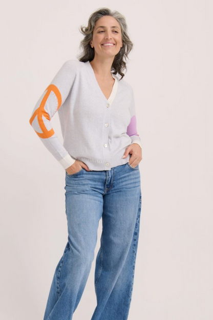 Z&P Peace Please Cardi - Icicle