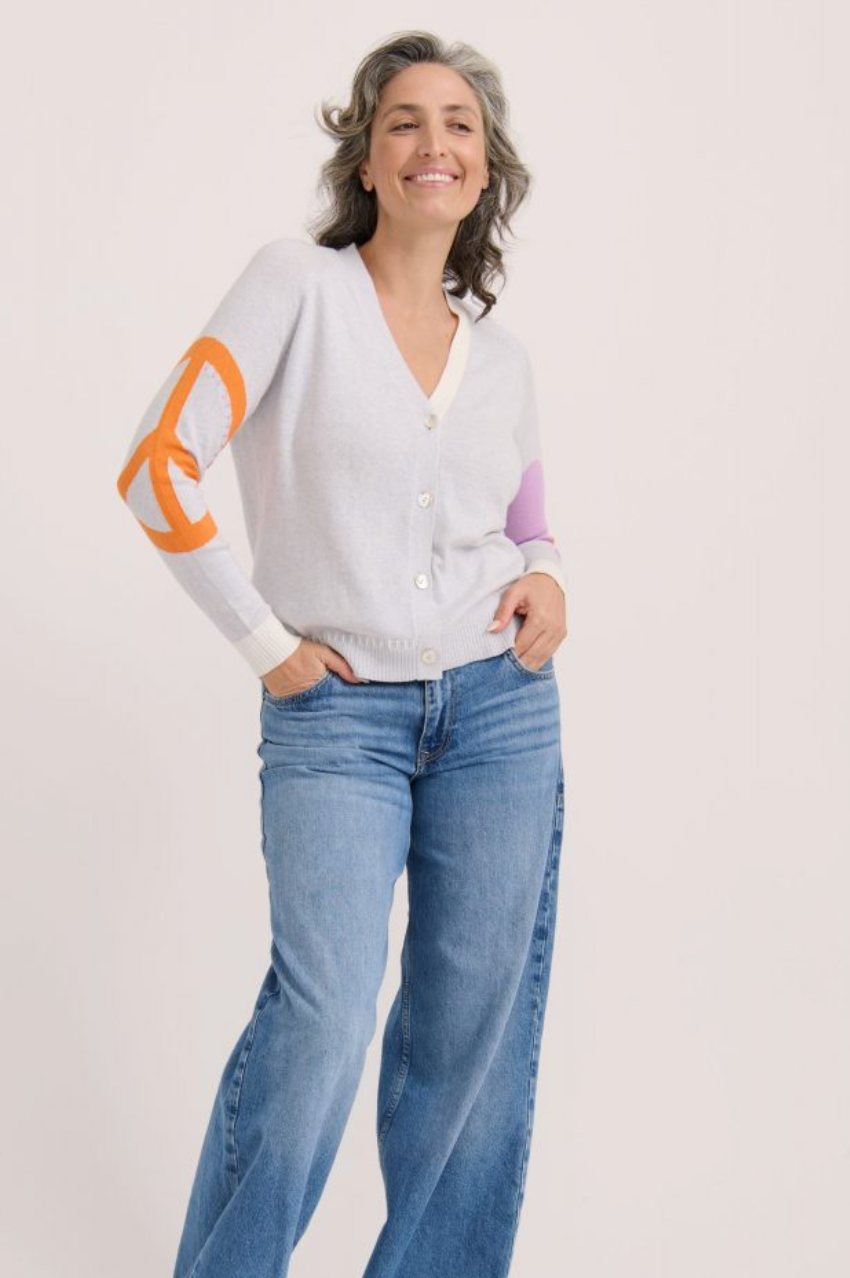Z&P Peace Please Cardi - Icicle