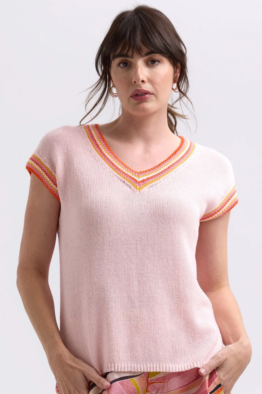 Z&P Stripe Trim Top - Blush