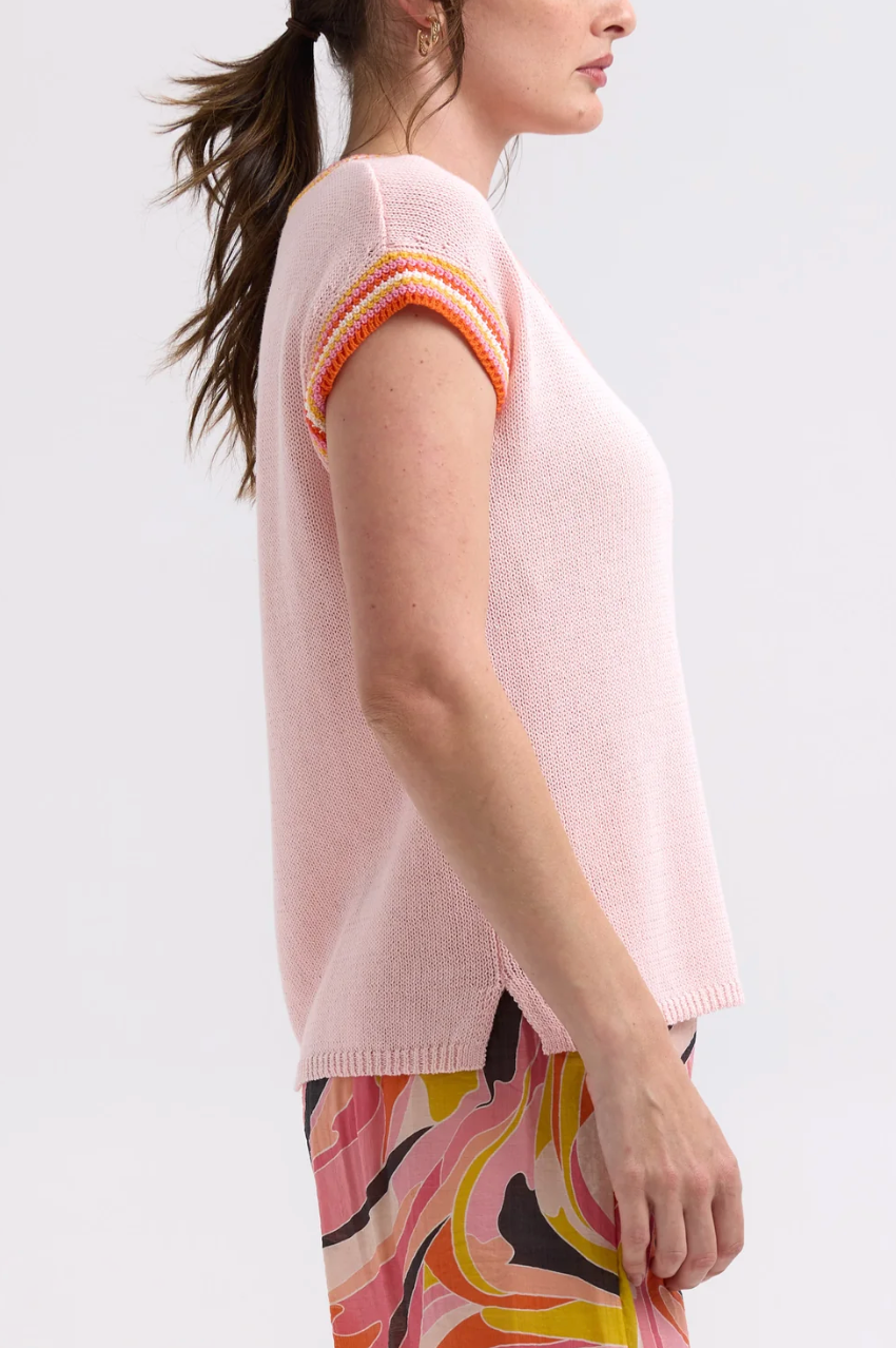 Z&P Stripe Trim Top - Blush