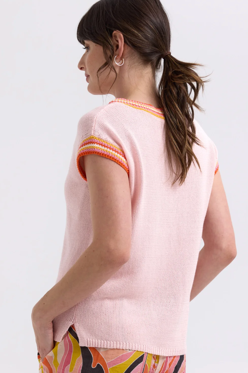 Z&P Stripe Trim Top - Blush