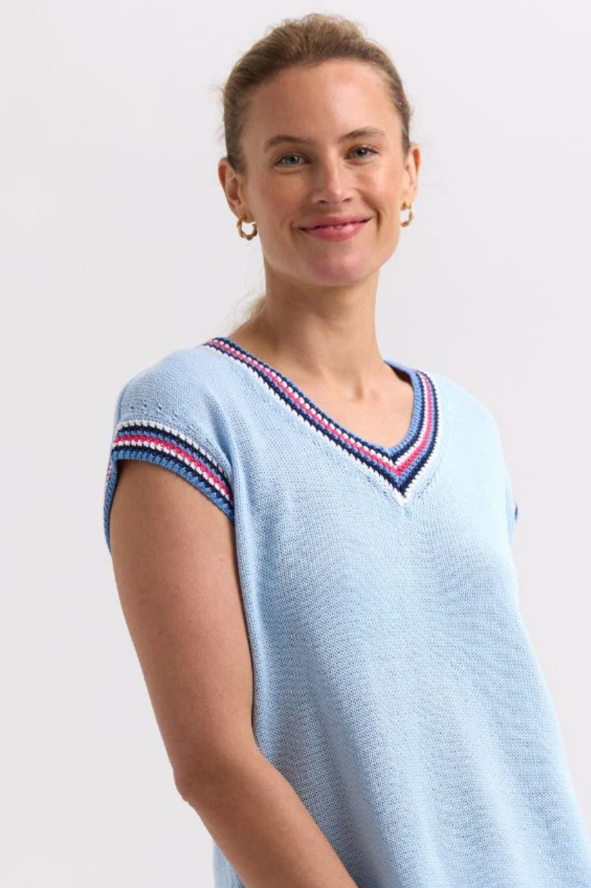Z&P Stripe Trim Top - Powder