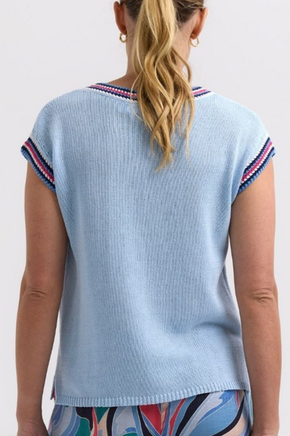 Z&P Stripe Trim Top - Powder