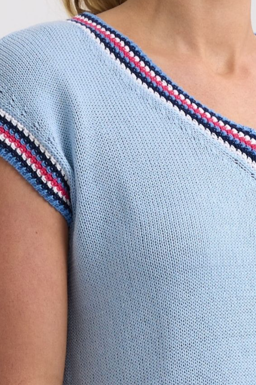 Z&P Stripe Trim Top - Powder