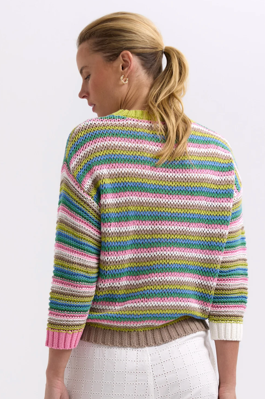 Zaket & Plover Chunky Stripe Jumper  - Chatreuse
