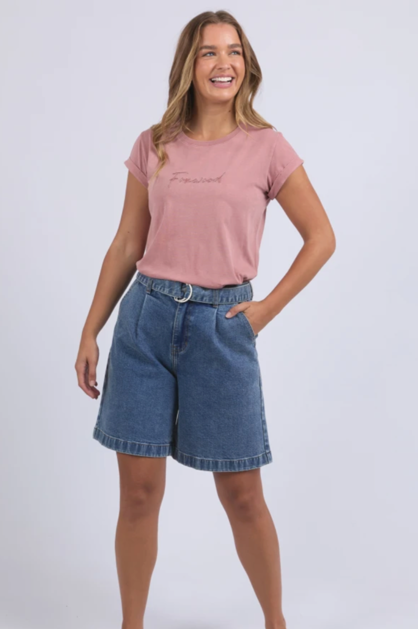 Foxwood Signature Tee - Ash Rose