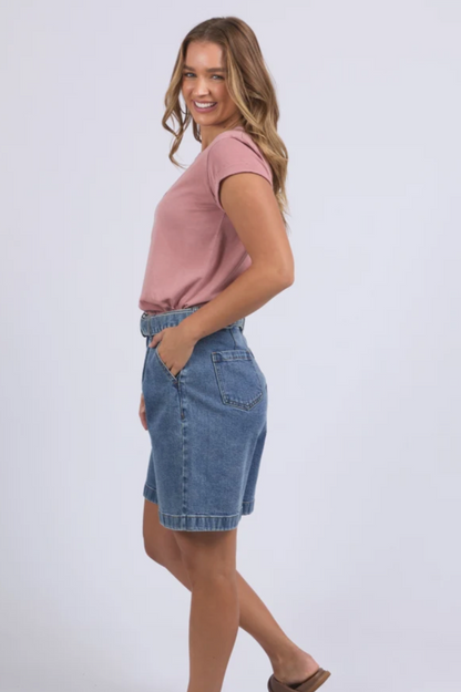 Foxwood Signature Tee - Ash Rose