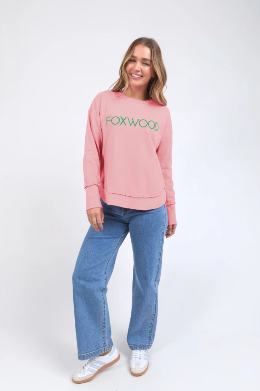 Foxwood Simplified Metallic Crew - Pink/Green